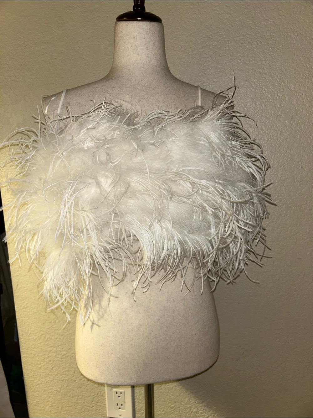 Genuine Feather White Crop Top NWT Small